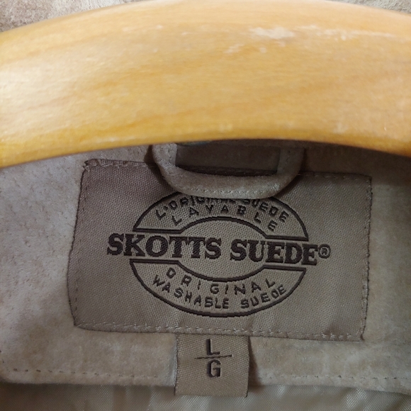 NWT Suede blouse Women Large washable Skotts Tan - Picture 7 of 9